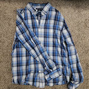 Men's Old Navy Blue Plaid Button Down Shirt